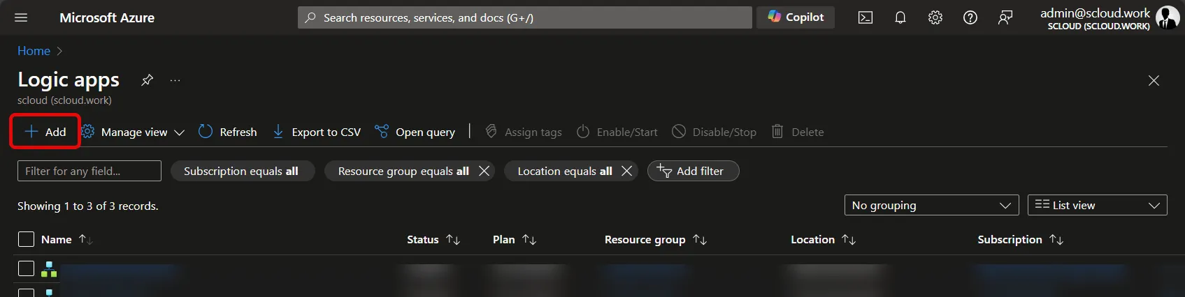 Create new Logic App