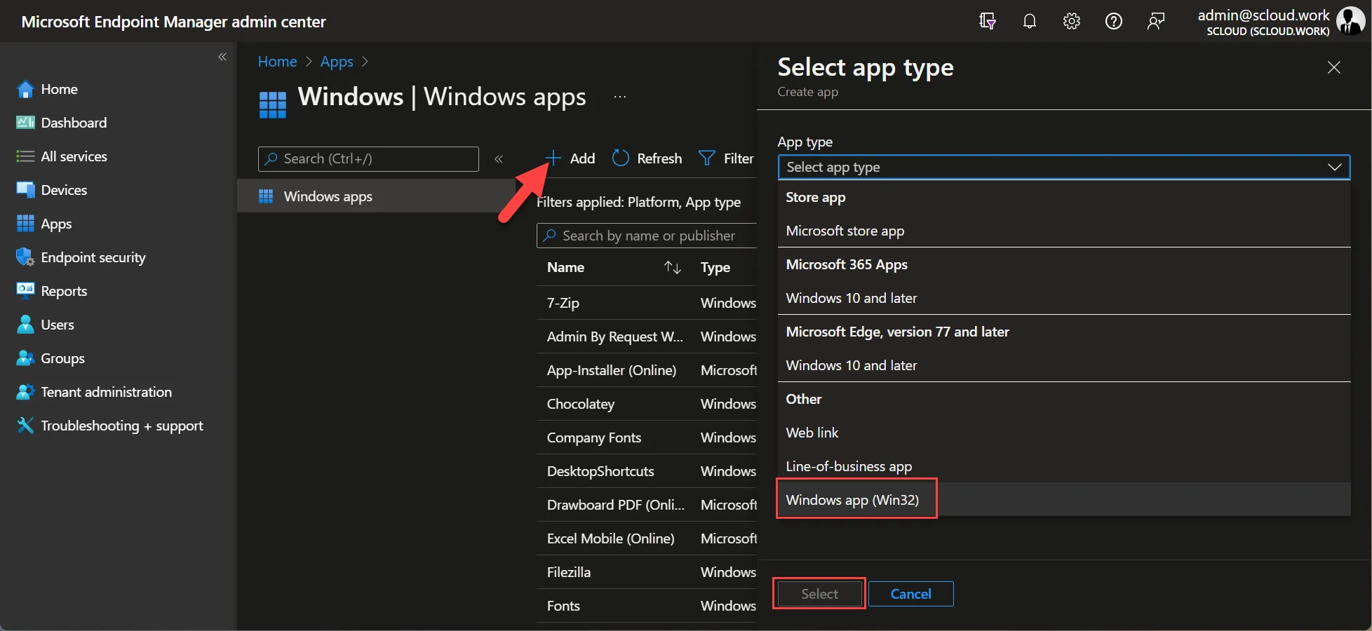 Intune, new win32 app
