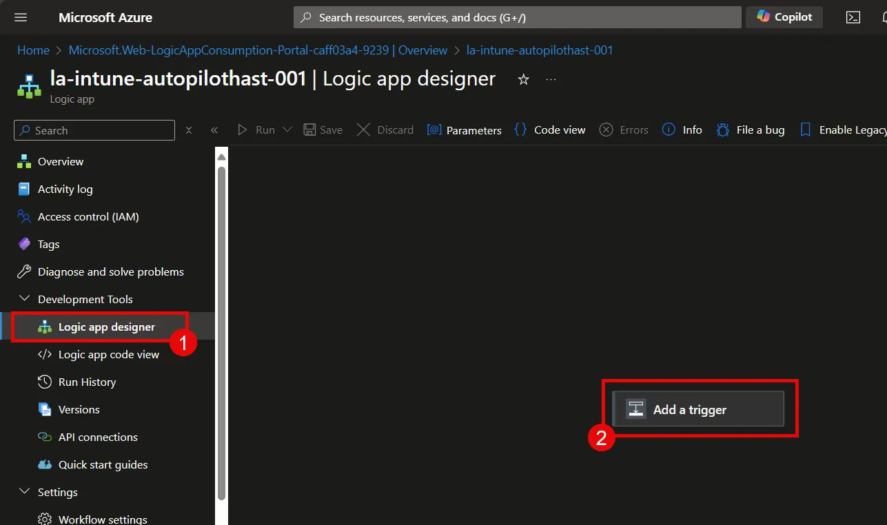 Add Trogger to Logic App