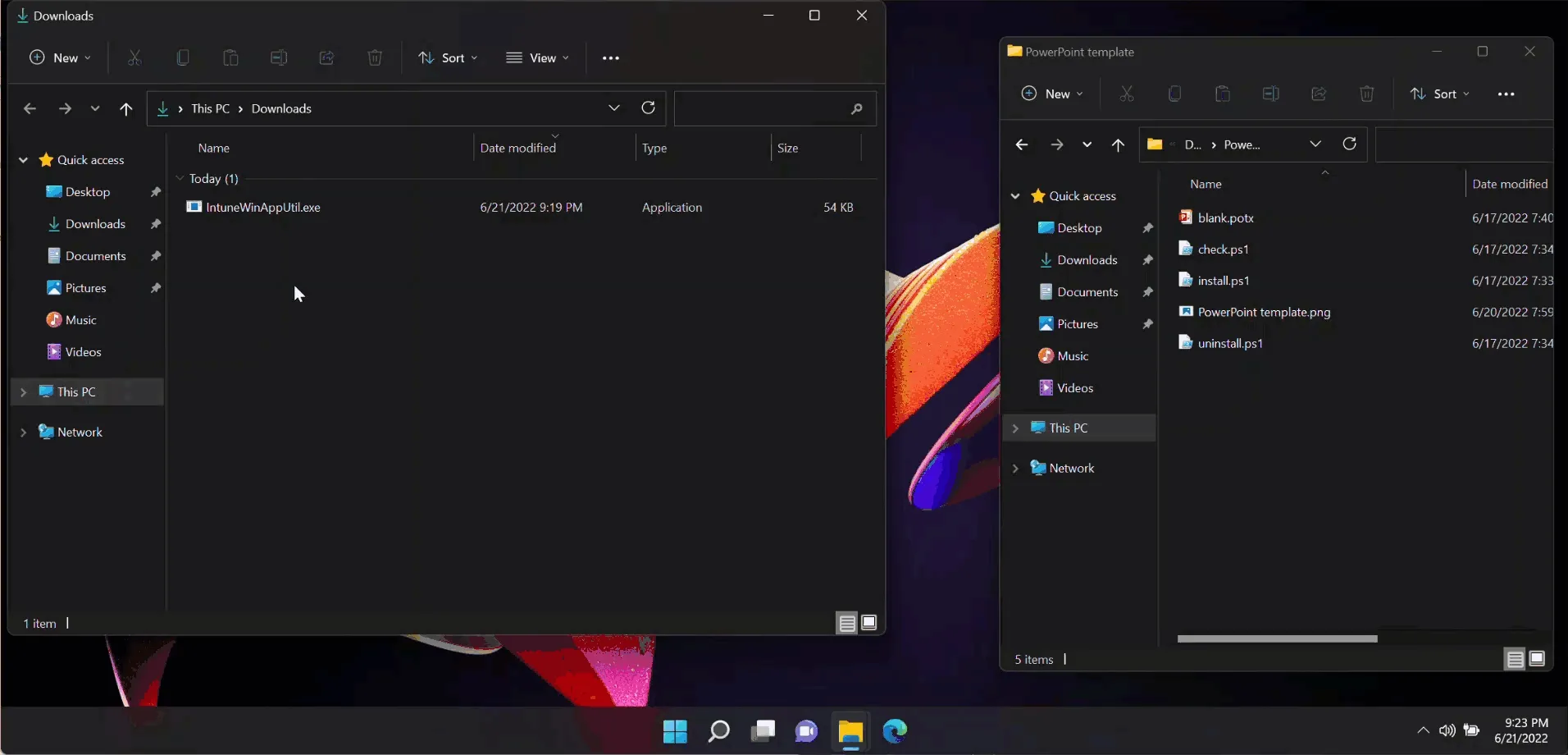 intunewin erstekllen für PowerPoint Standard-Vorlage