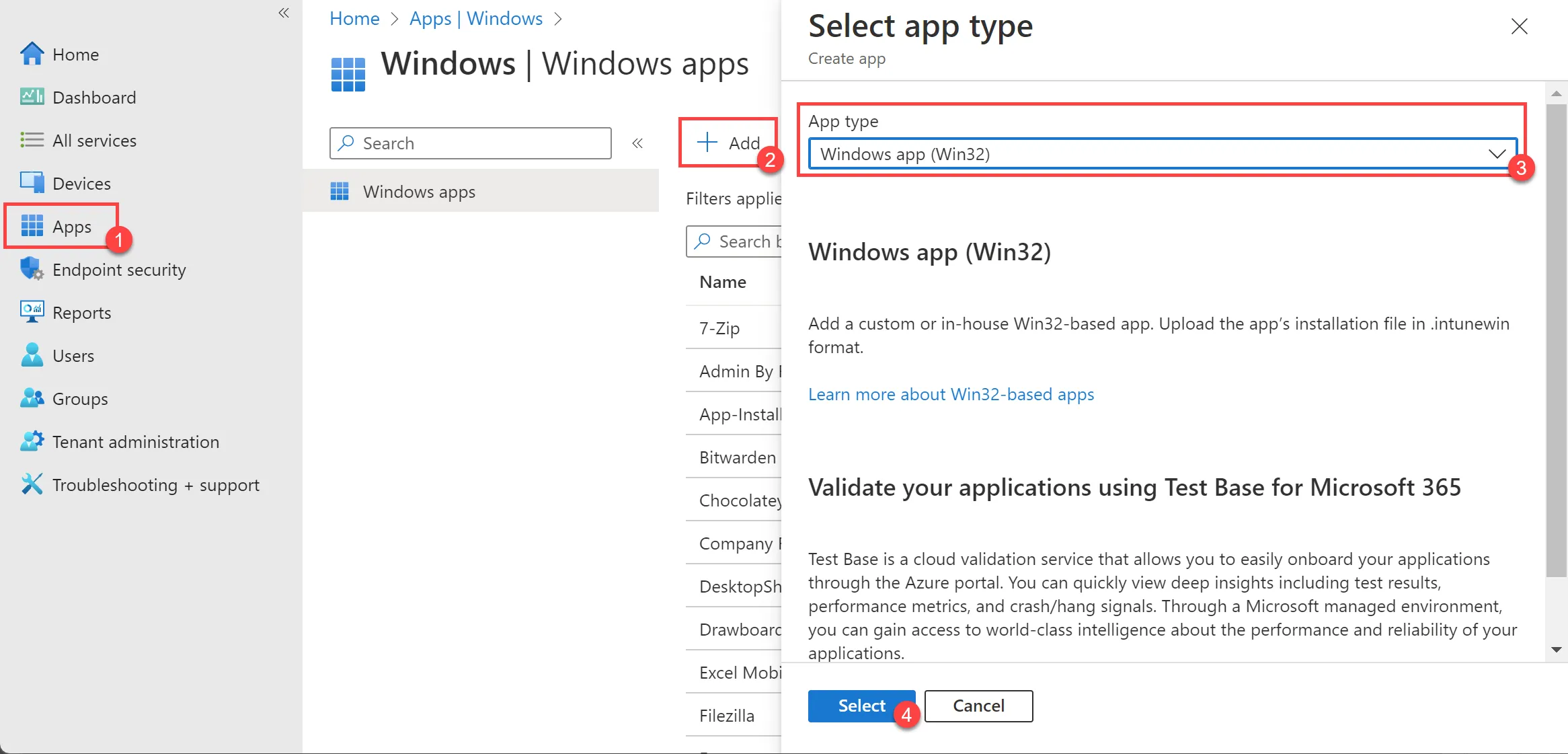 Intune, add Win32 app
