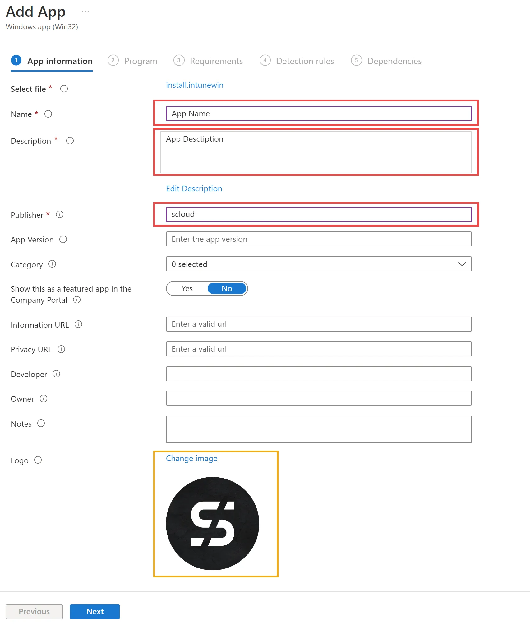 Intune, Win32 App infos