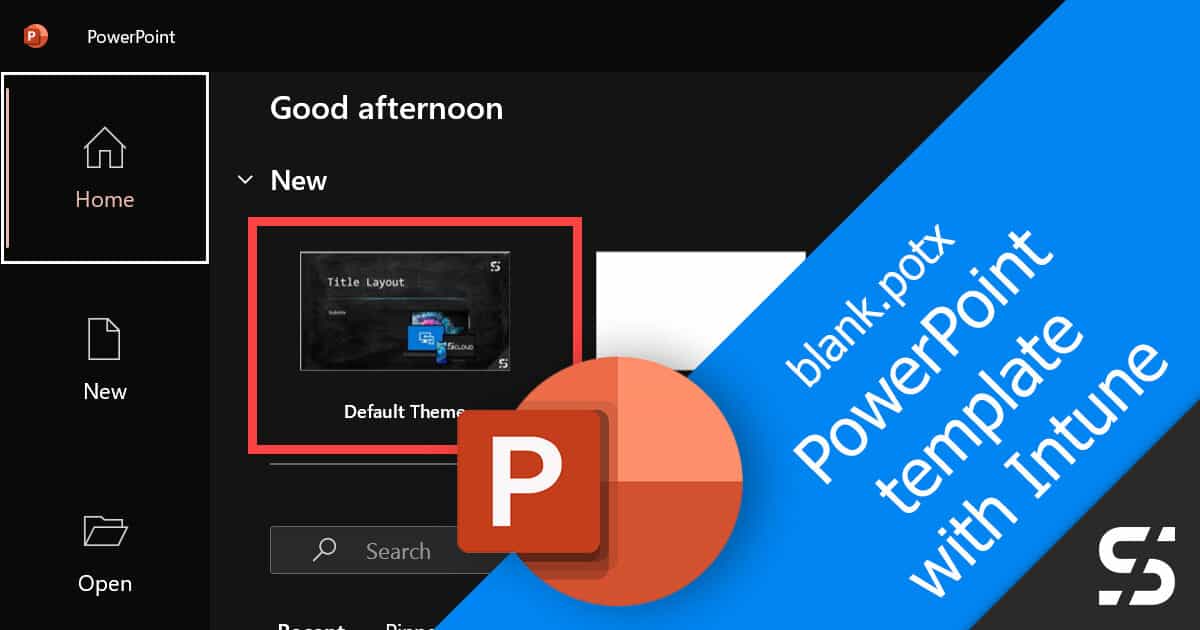 PowerPoint Default Template with Intune